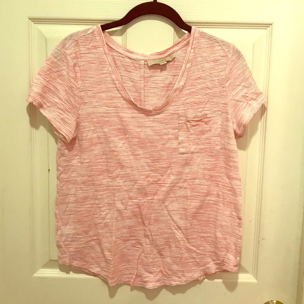 💐 LOFT Red & White Striped Tee